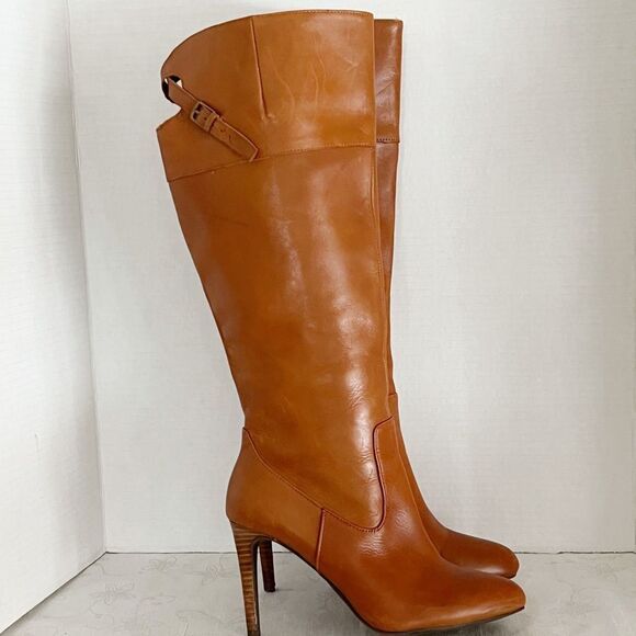 Lauren Ralph Lauren Women's Halina Boot Polo Tan Burnished Vachetta Size 7.5 B - Picture 1 of 8